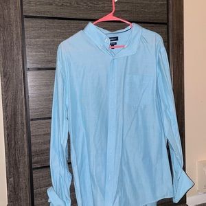 Aqua men’s button down shirt